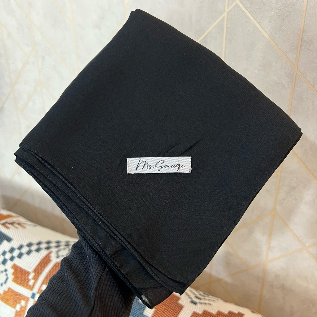 POLYCOTTON Syari 130cm Hijab Segiempat Polos Jumbo Kerudung Square
