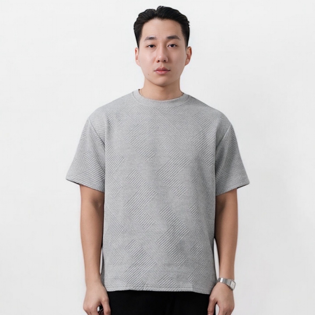 Jual HOIR Georno Kaos Pattern Oversized T-Shirt Motif Geometric Timbul ...