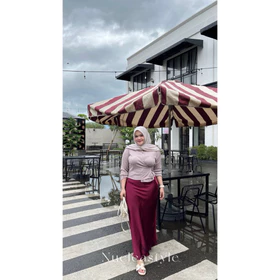 Rok Satin Long Skirt Premium Jumbo Xl 4xl By Nucleastyle