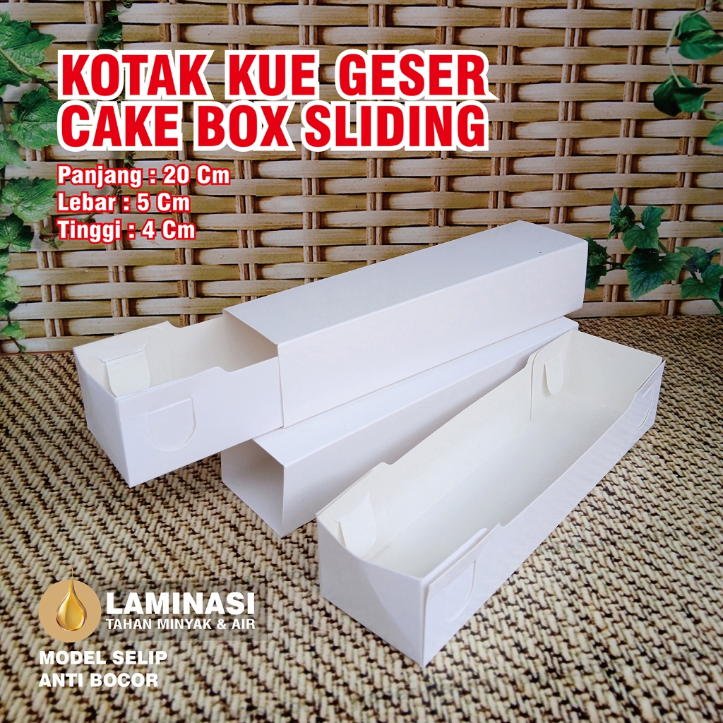 Jual Kotak Kue Geser | Box Pizza Panjang | Cake Box Sliding 20x5x4 cm ...