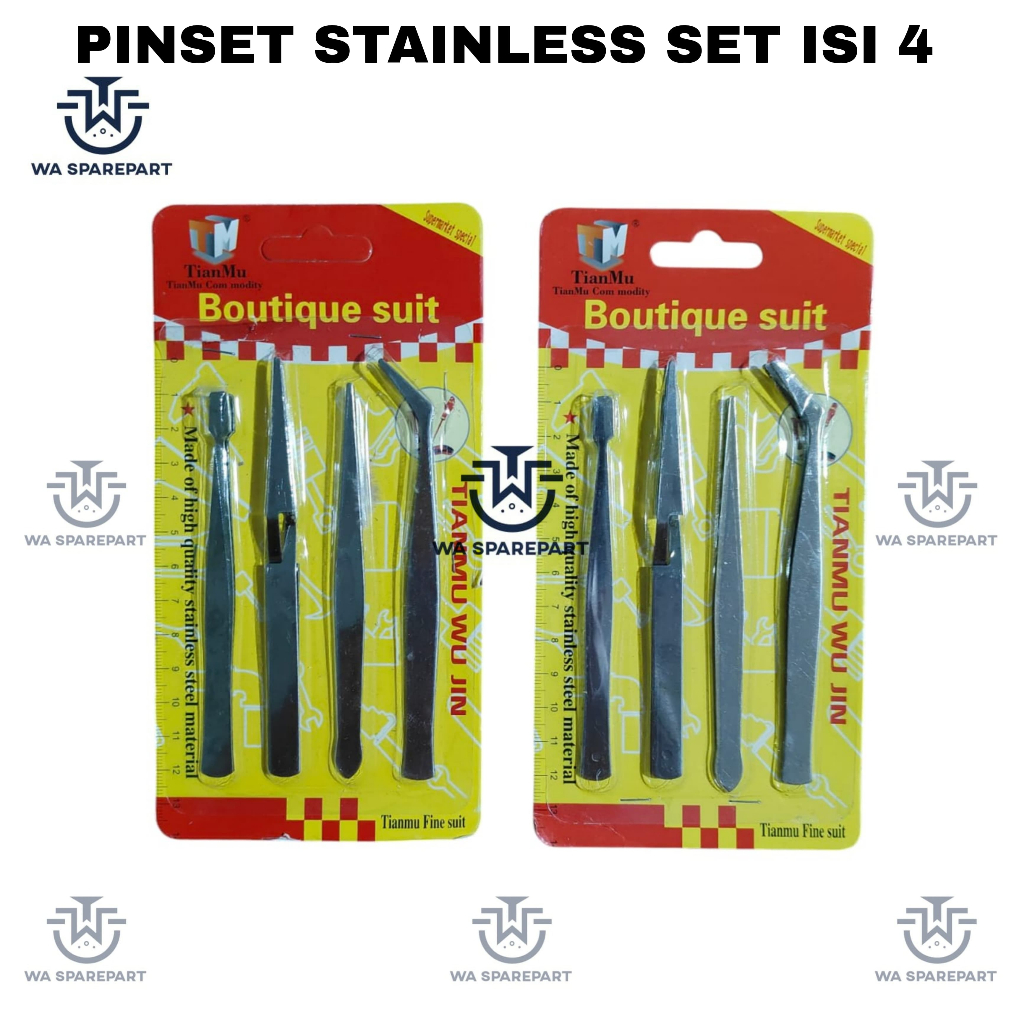 Jual TOOLS ALAT PINSET STAINLESS SET ISI 4 / PERKAKAS PINSET IC TEKNISI ...