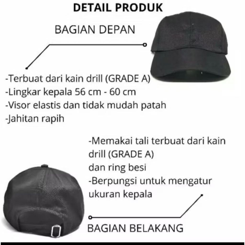 Jual TERBARU TOPI POLOS Baseball*SPESIFIKASI PRODUK-jenis topi ...