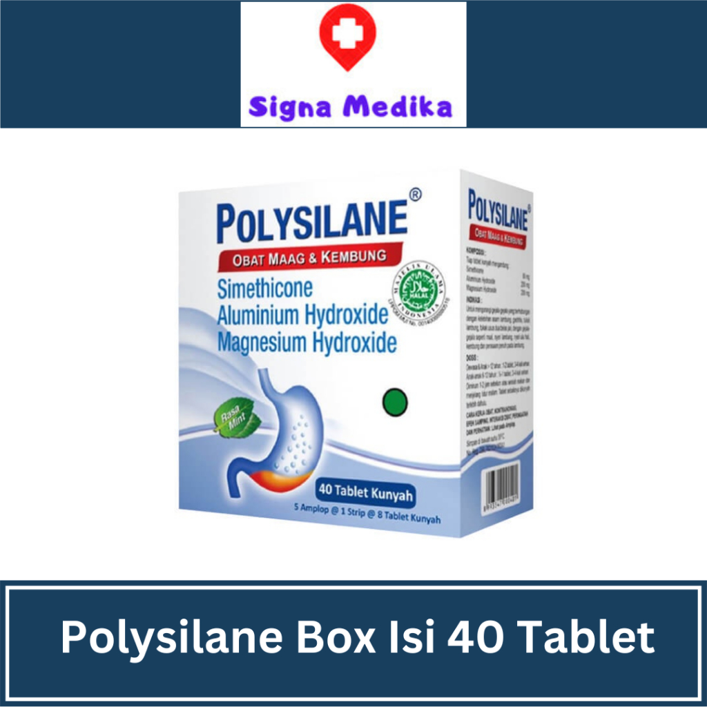 Jual Polysilane Box Isi 5 Strip @8 Tablet - Obat Sakit Maag | Shopee ...
