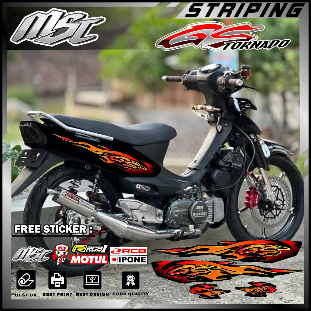 Jual 04 - STIKER STRIPING GS TORNADO DESAIN API | Shopee Indonesia