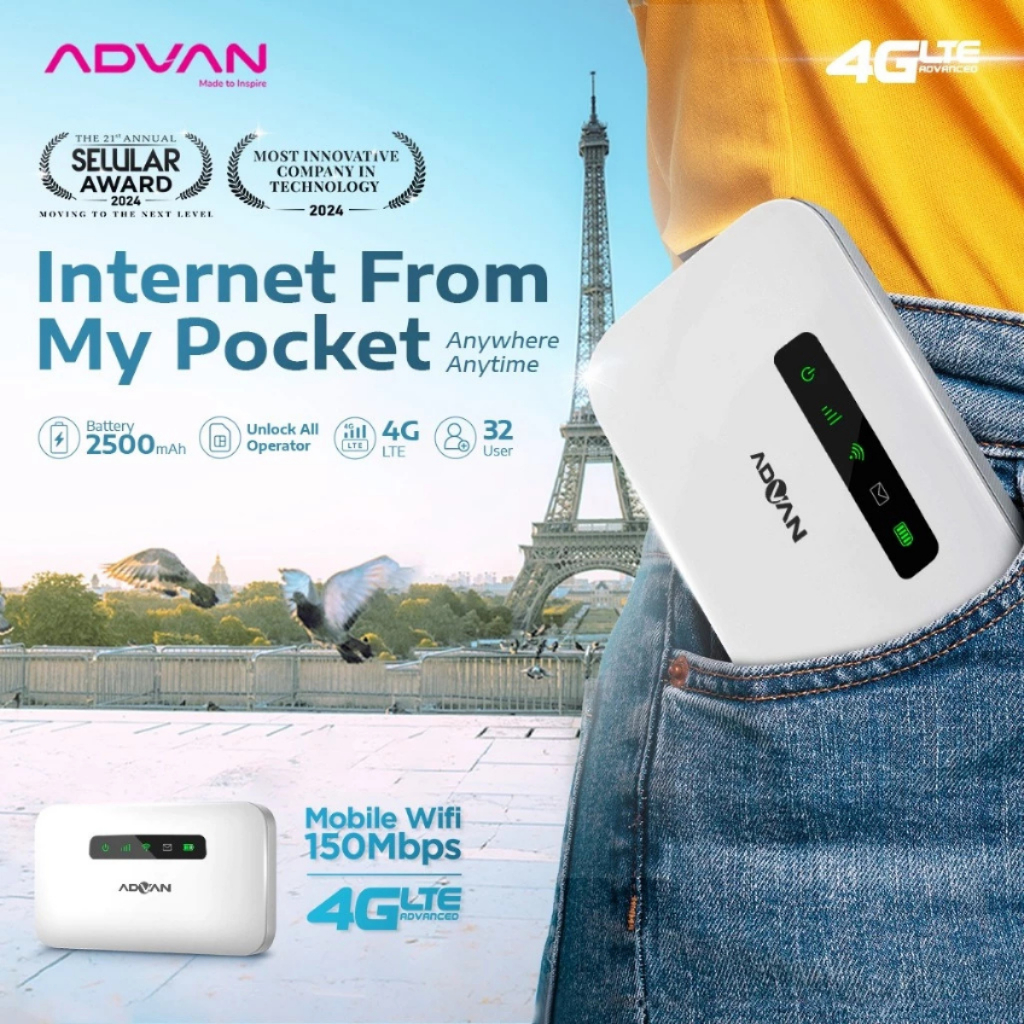 Jual Advan Modem MiFi Pocket LTE 4G Unlock All Operator Modem ADVAN ...