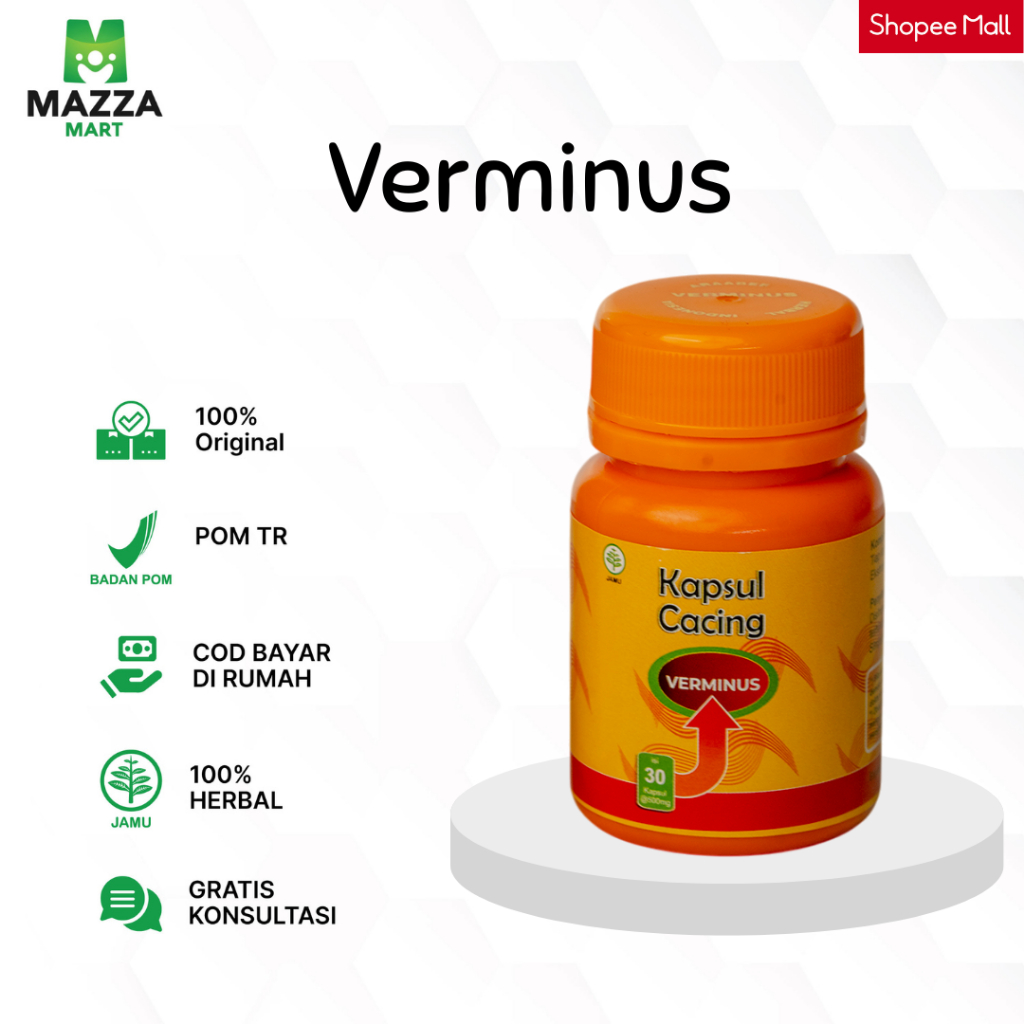 Jual Verminus Kapsul Ekstrak Cacing Obat Demam Berdarah Tipes Lambung ...