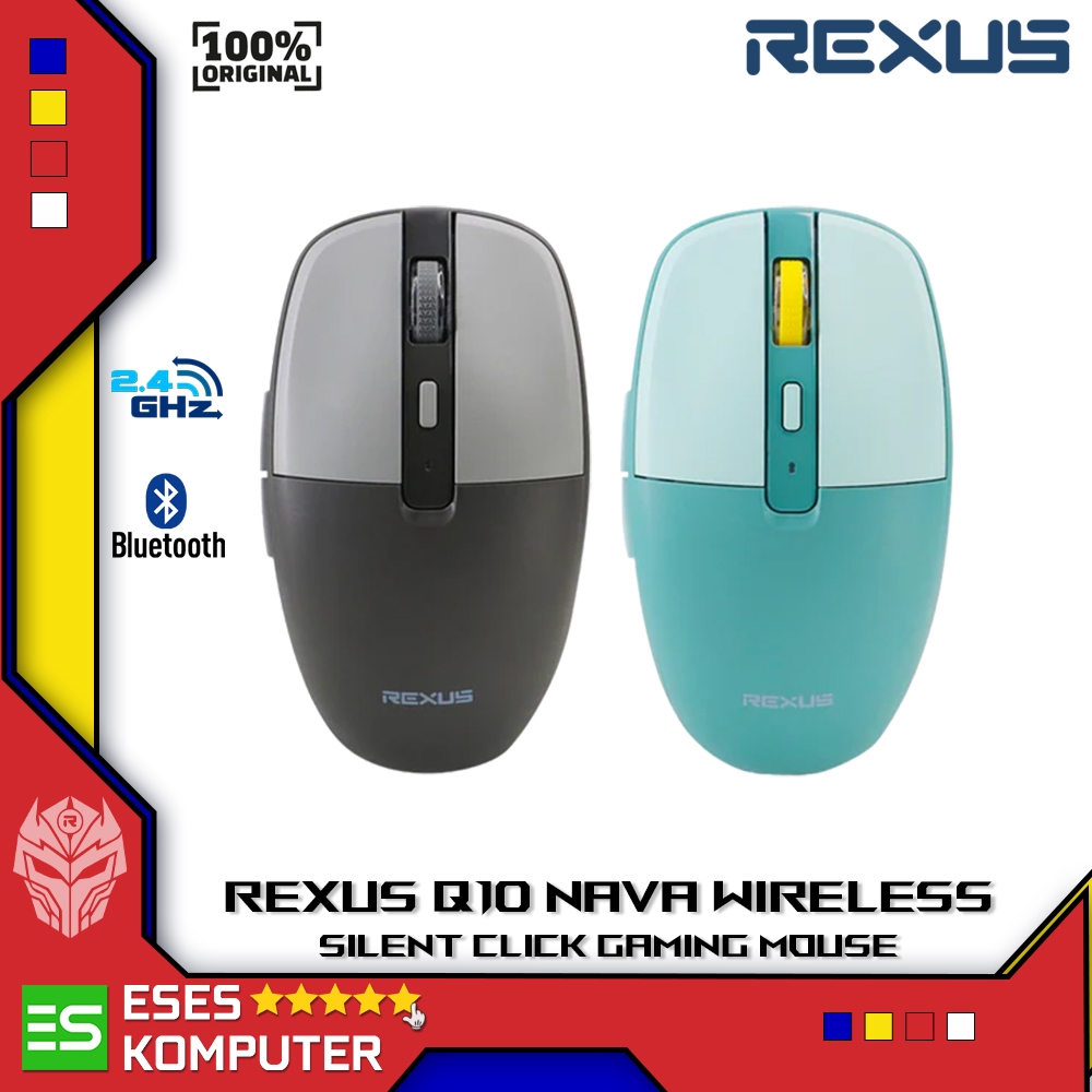 Jual Mouse Rexus Nava Q10 Q-10 Wireless Bluetooth Silent Click Gaming ...