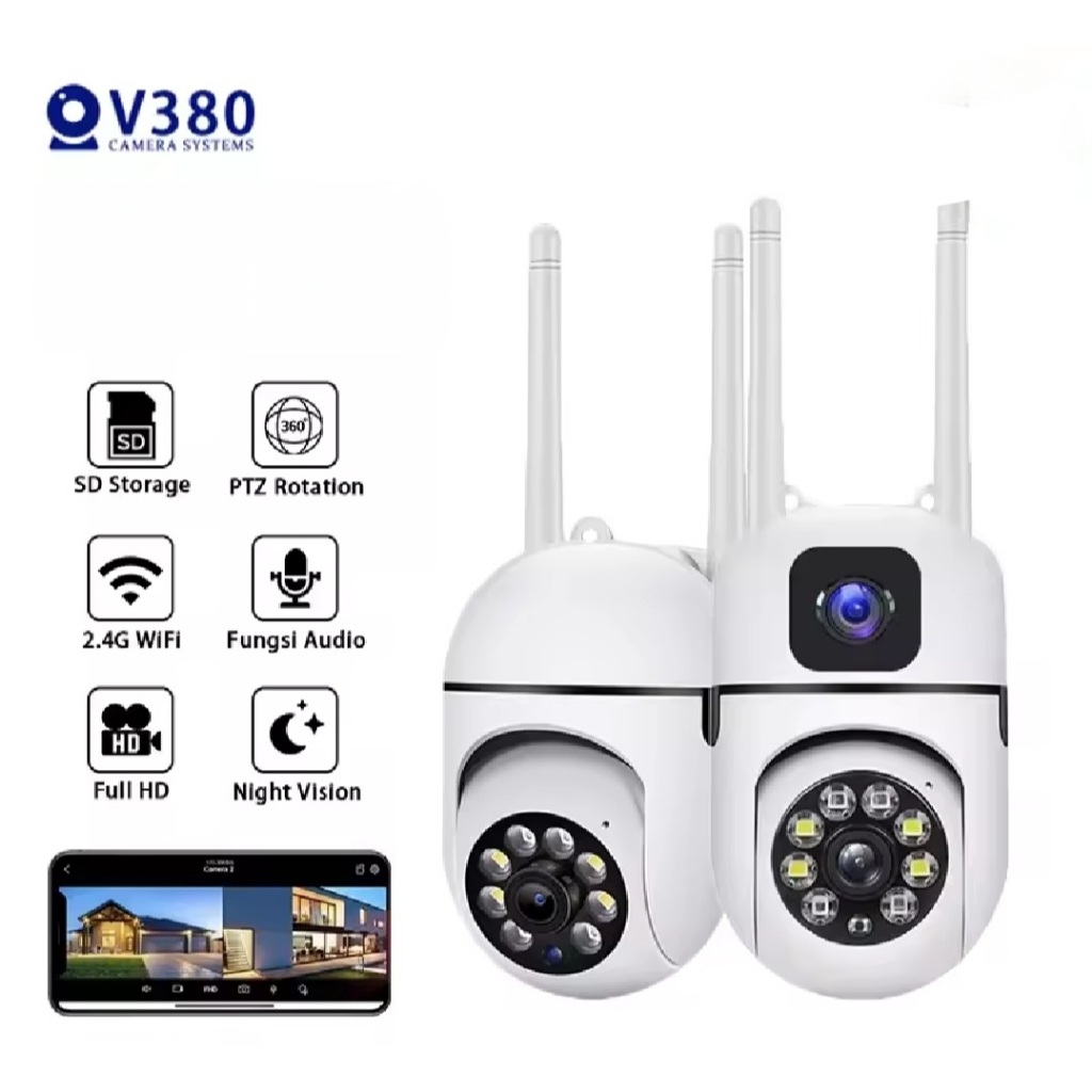 Jual CCTV SINGLE LENS DUAL LENS IP CAMERA WIFI CCTV V380 PRO | Shopee ...