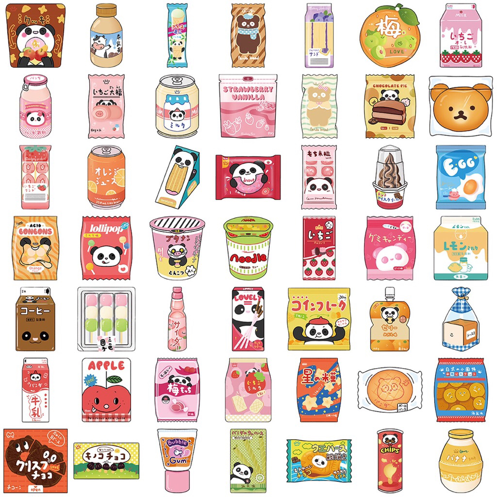 Jual STICKER ISI 50PCS Vinyl Anti Air - Japanese Snack Sticker Deco ...