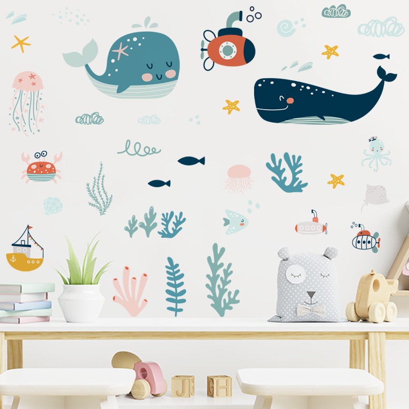 Jual Stiker Dinding Dunia Bawah Laut | Dekorasi Kamar Anak Tema Laut ...
