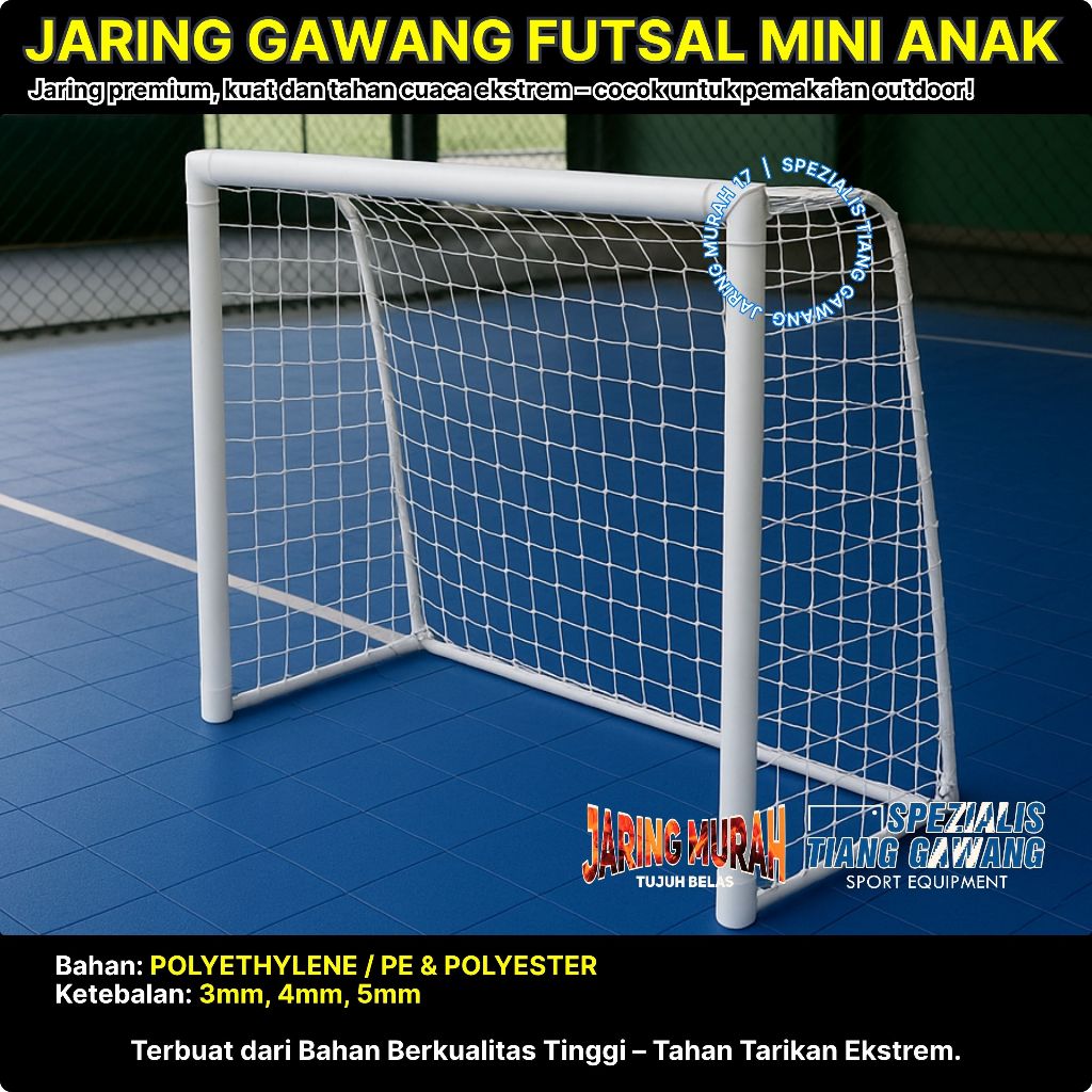 Jual Jaring Gawang Mini Futsal Anak - Bisa Request Ukuran | Shopee ...