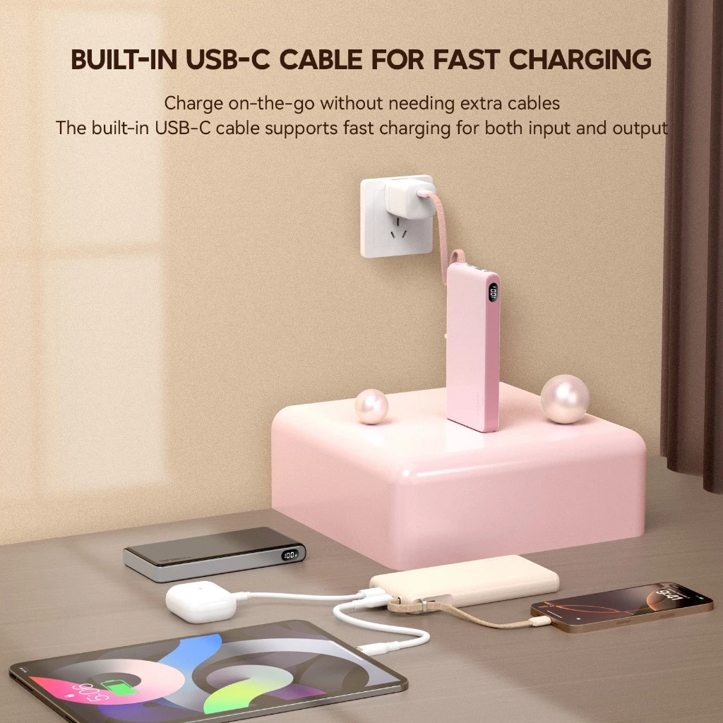 MICROPACK – PB C10 – POWER BANK 10.000 mAh BUILT IN TYPE C CABLE FAST CHARGING