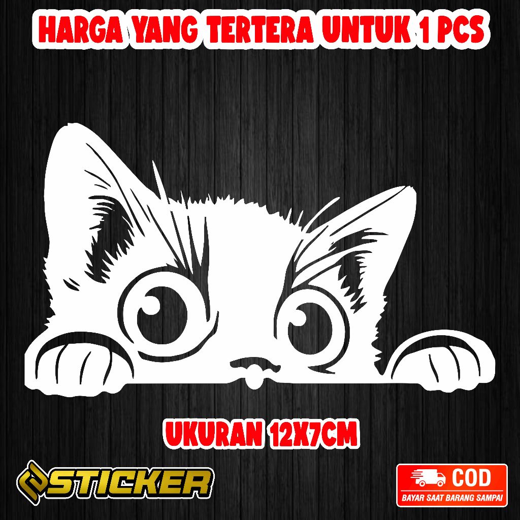 Jual Stiker Kucing Cute Lucu Cutting STIKER LAPTOP STIKER VARIASI MOTOR ...