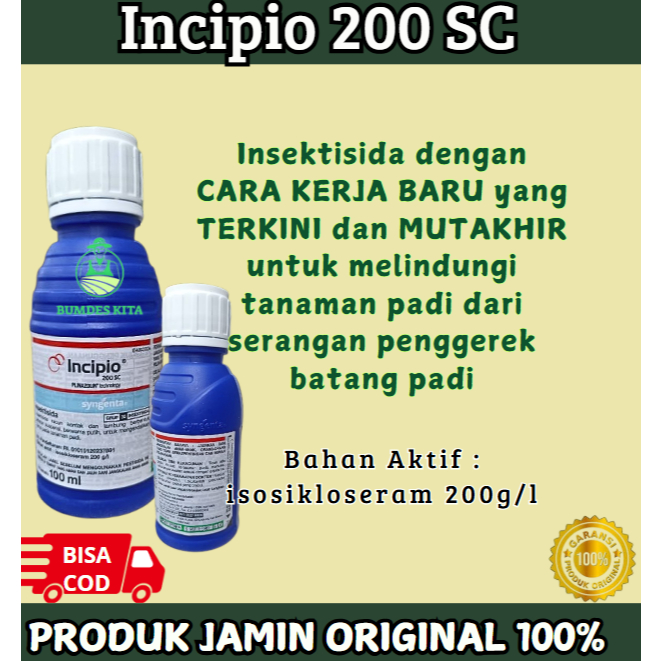 Jual INCIPIO 200 SC Insektisida ori Syngenta 100ml Kemasan Pabrik Indonesia