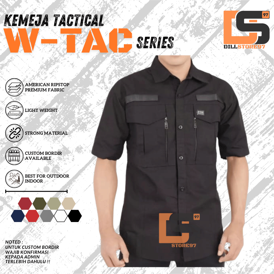 Jual Kemeja Tactical W-Tac Lengan Pendek Pria Wanita Bahan Ripstop ...