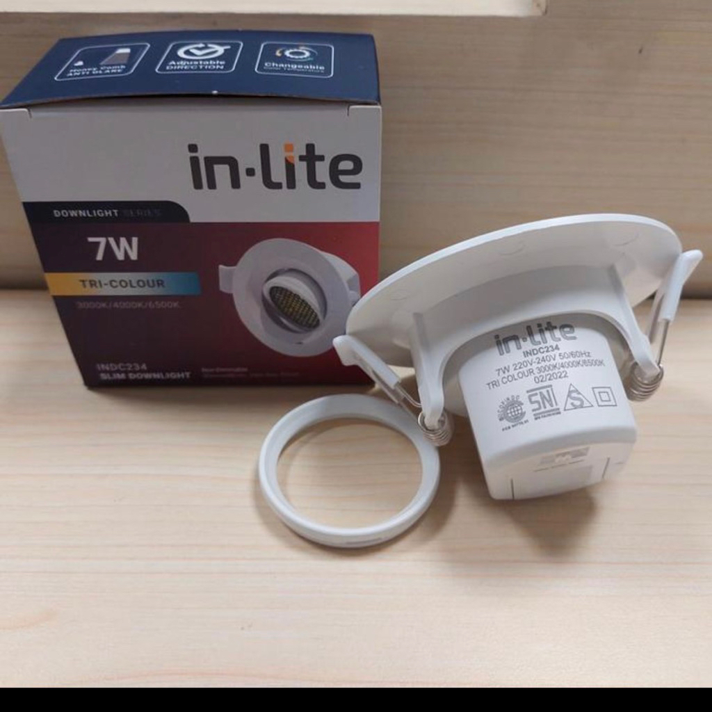 Jual Inlite Downlight Spotlight 7W 3 color 3 warna 3000k 4000k 6500k ...