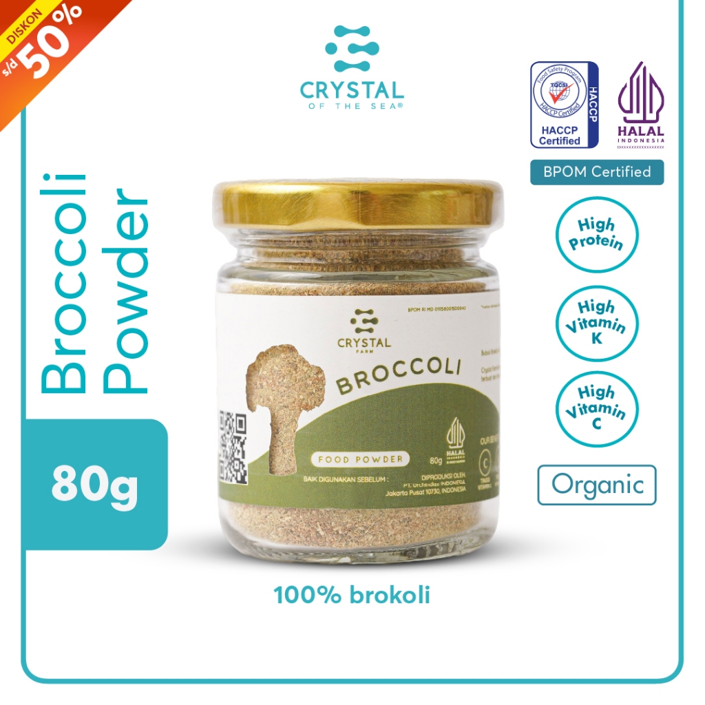 Jual Crystal Farm | Broccoli Powder (80gr) (20gr)/ Bubuk Sayur Brokoli ...