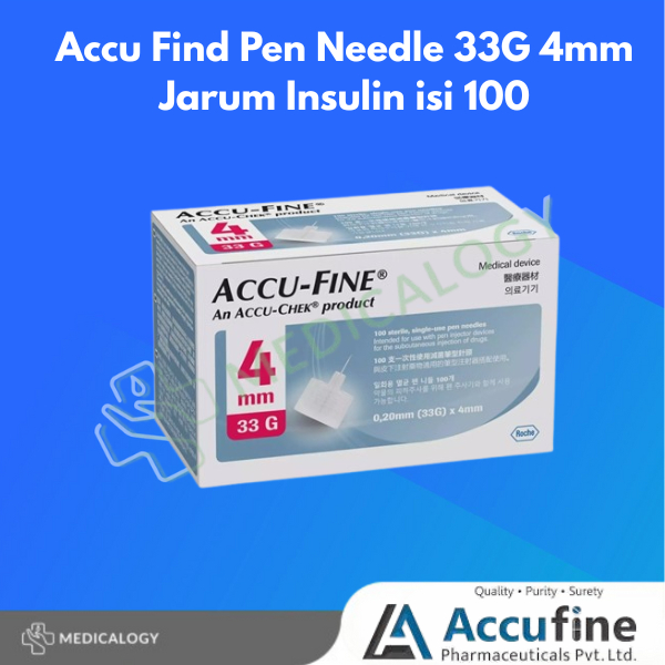 Jual Accu Find Pen Needle 33G 4mm Jarum Insulin isi 100 | Shopee Indonesia