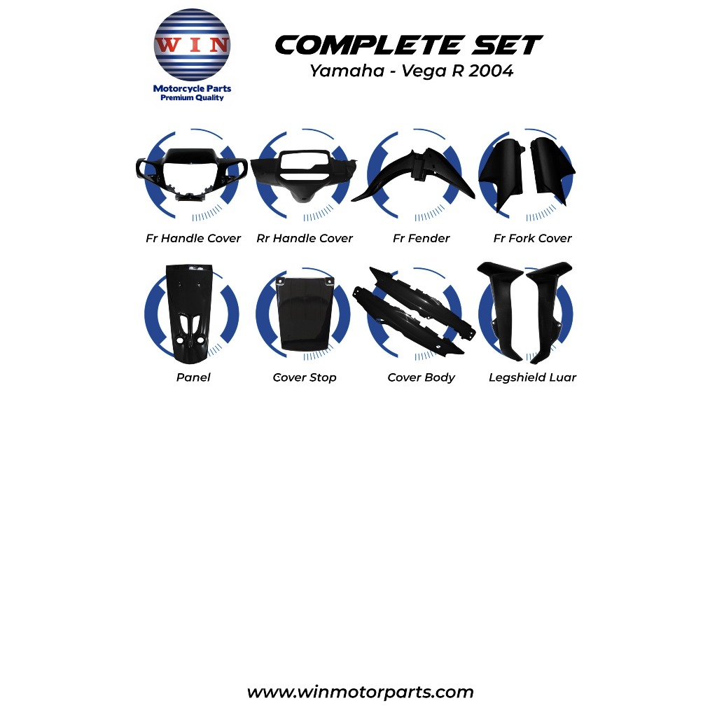 Jual WIN Complete Set Body Yamaha Vega R 2004 Hitam | Shopee Indonesia