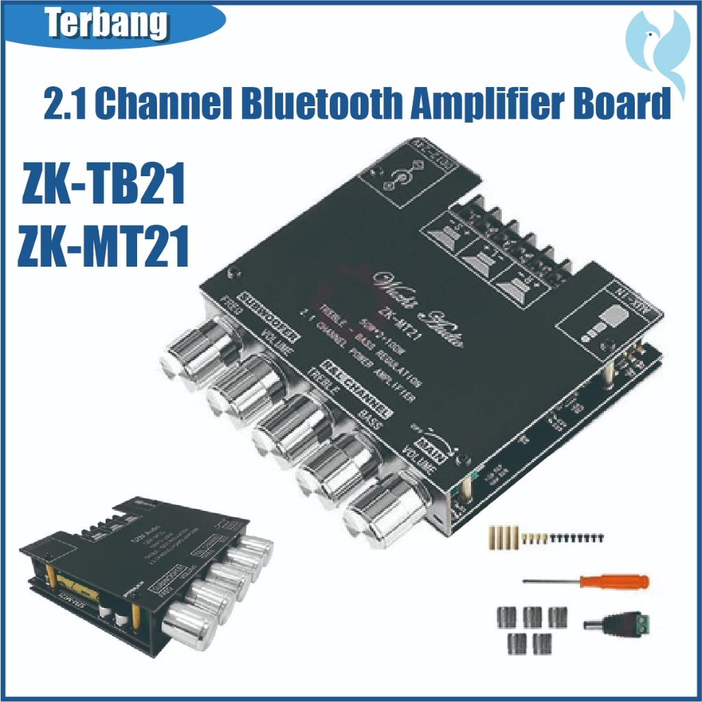 ZK MT21 Placa Amplificadora Bluetooth, 50 W × 2 100 W Subwoofer de 2.1 Canales 12 V-24 V