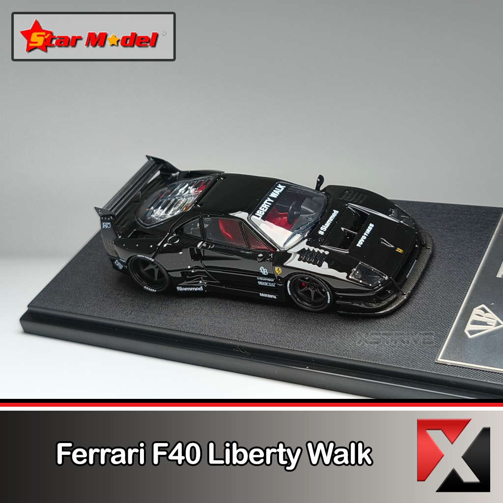 Jual Star Model 1:64 Ferrari F40 LBWK Black Openable Engine Hood ...