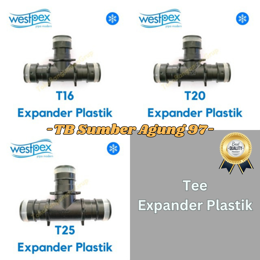 Jual Tee Sambung WESTPEX T / Fitting Pipa PEX Expander Plastik Hitam T ...