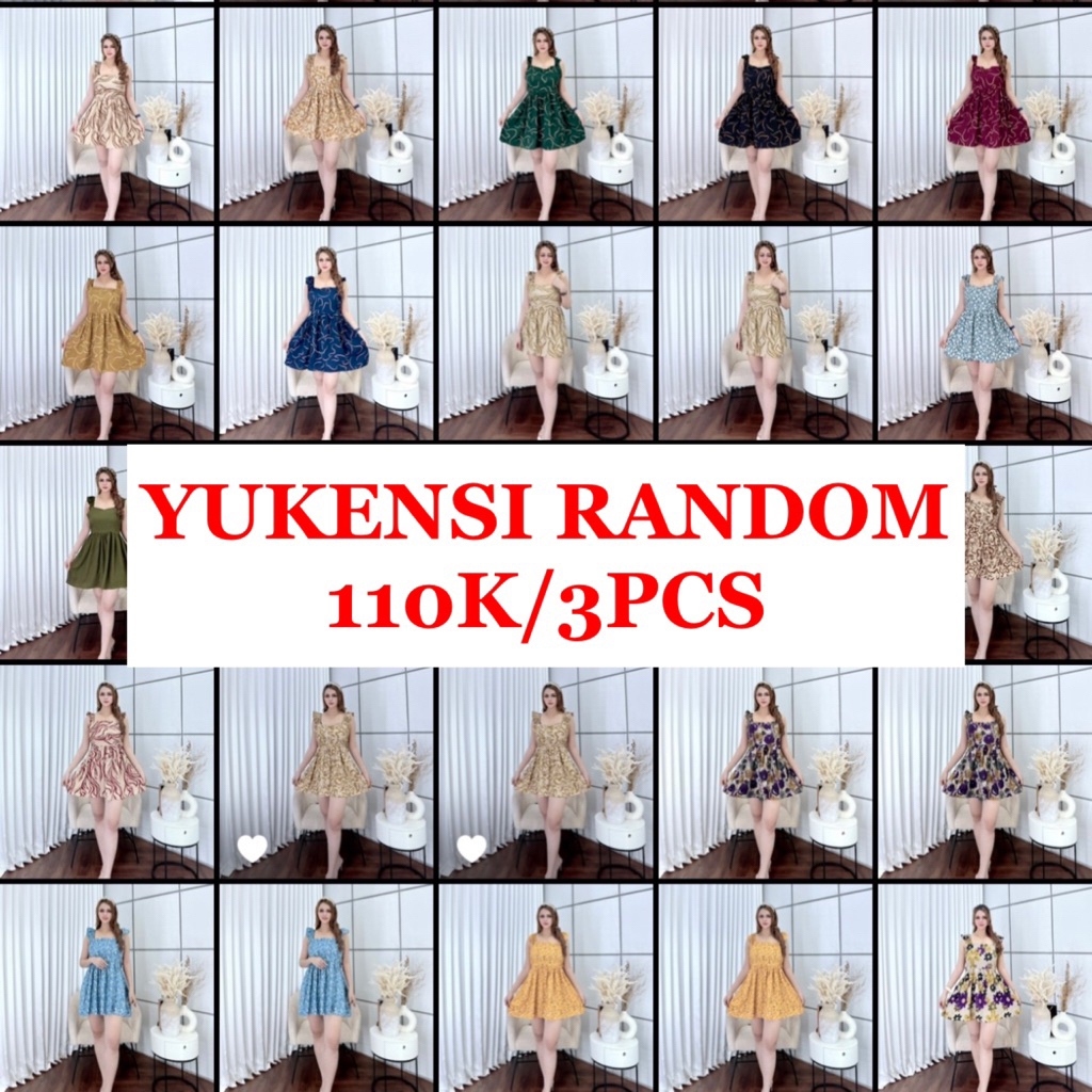 Jual Random 3pcs mini dress yukensi sexy look bahan rayon premium ...