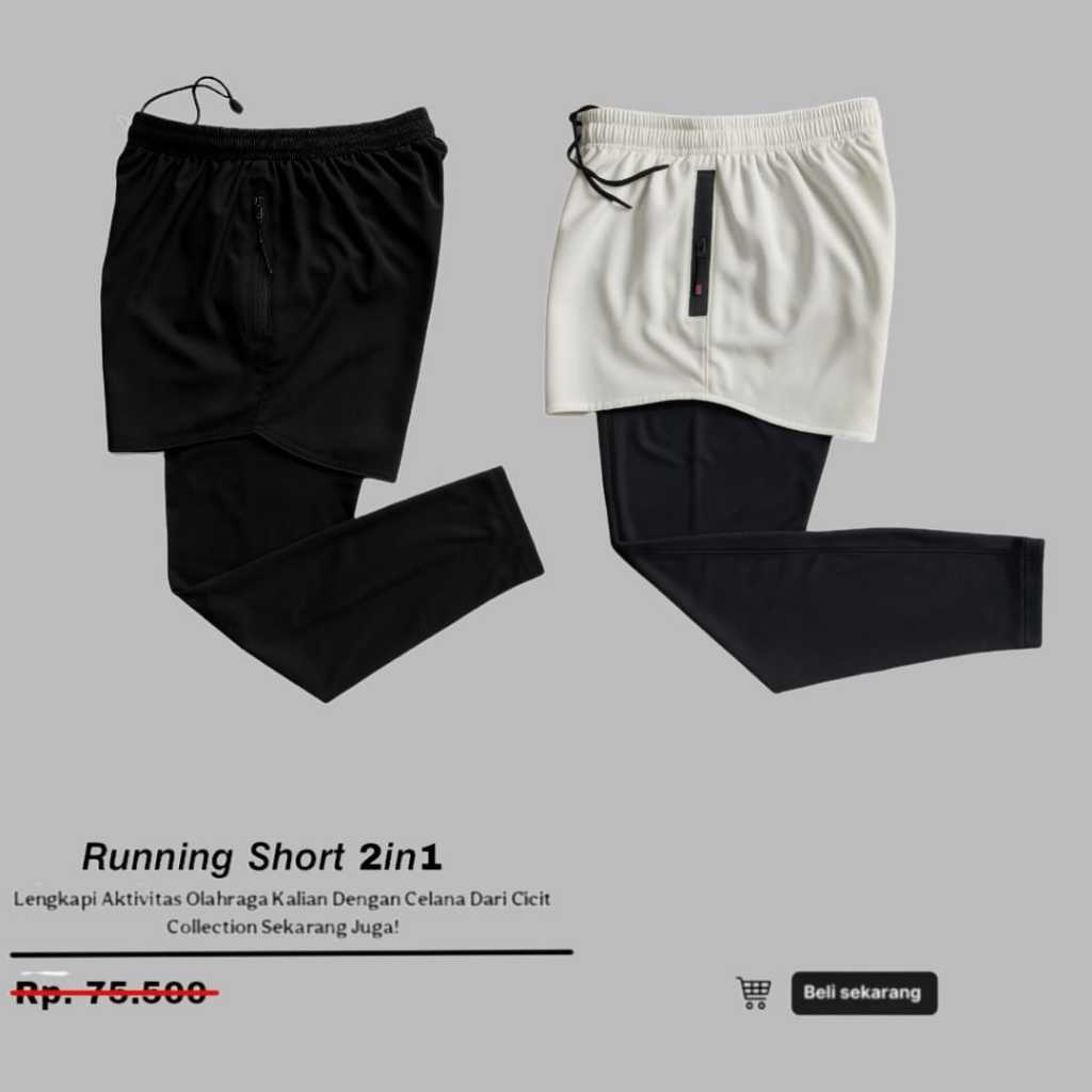 Celana Pendek Celana Panjang 2in1 Legging Running Reflective Rainbow Fitnes Gym Running Unisex