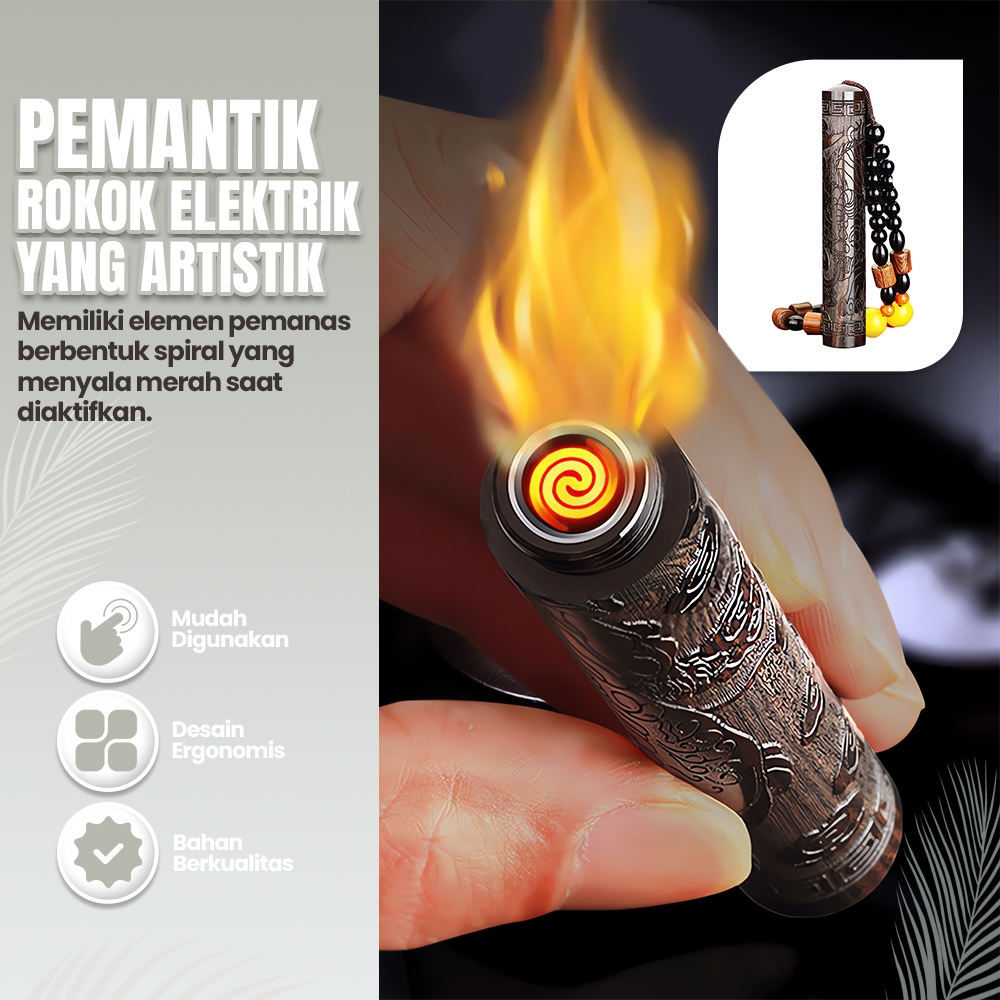 Jual Pemantik Rokok Elektrik Motif Artistik Korek Elektrik Charger USB ...