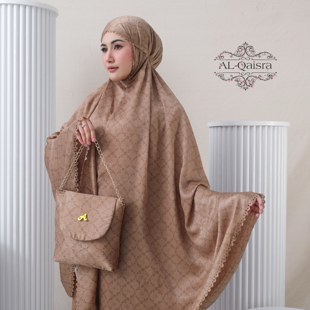 Mukena Dewasa Silk Santorini Premium Motif Mewah Series Laura