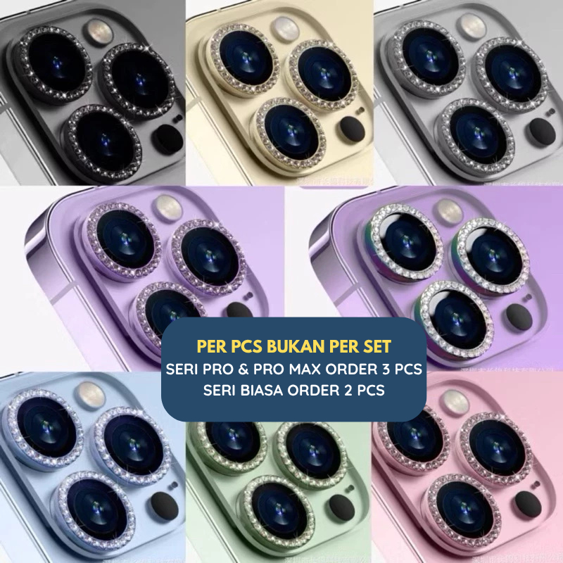 Jual [PER PCS] RING CAMERA DIAMOND IPHONE 11 12 13 14 15 16 PRO MAX 14 ...