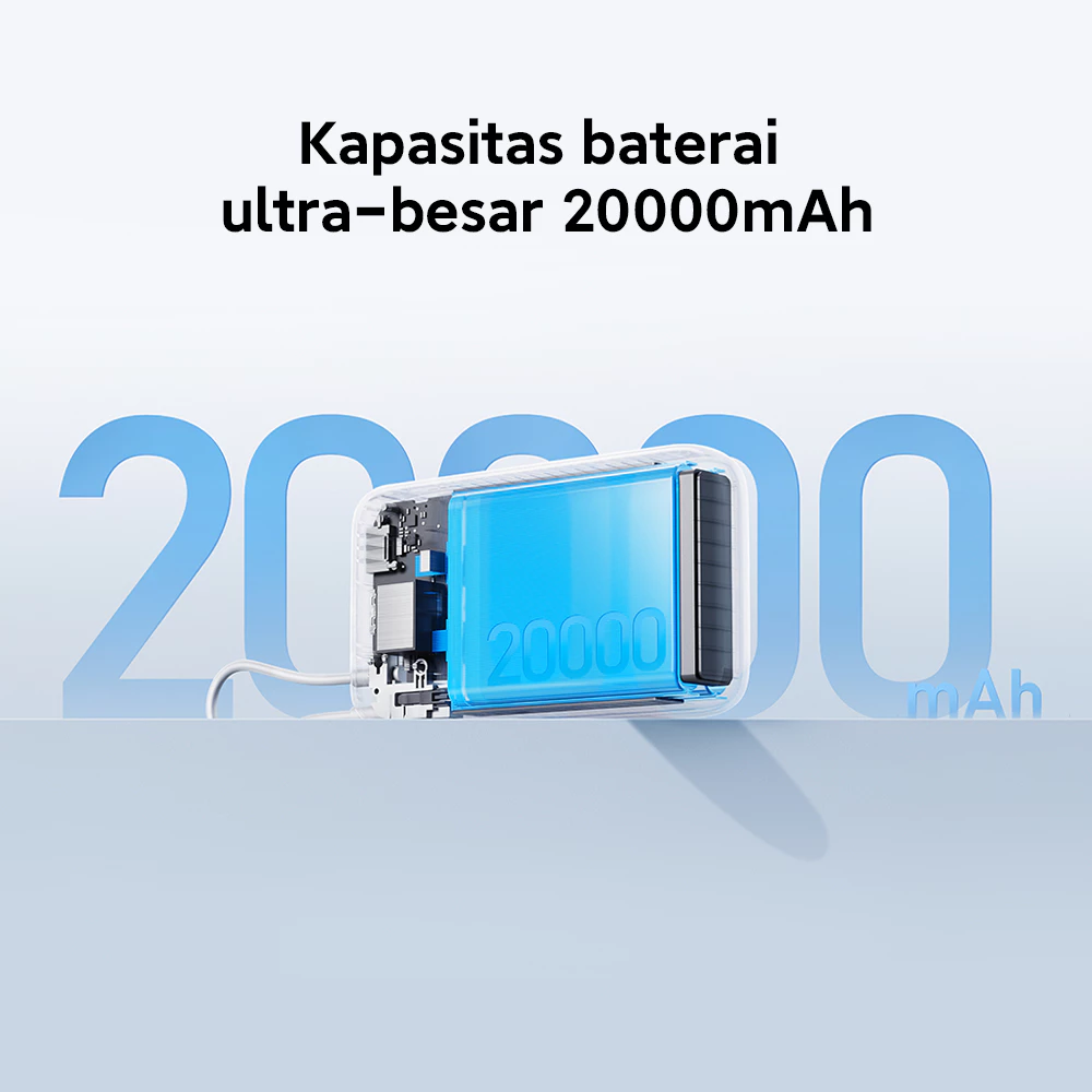 Xiaomi Power Bank 20000mAh (Integrated Cable) | Kabel daya terintegrasi | Kapasitas baterai ultra-besar 20000mAh