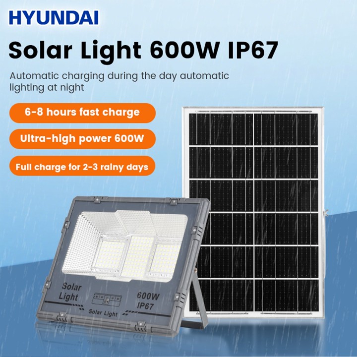 HYUNDAI Lampu Tenaga Surya 600W Otomatis IP67 Super Terang Lampu Jalan Taman Out