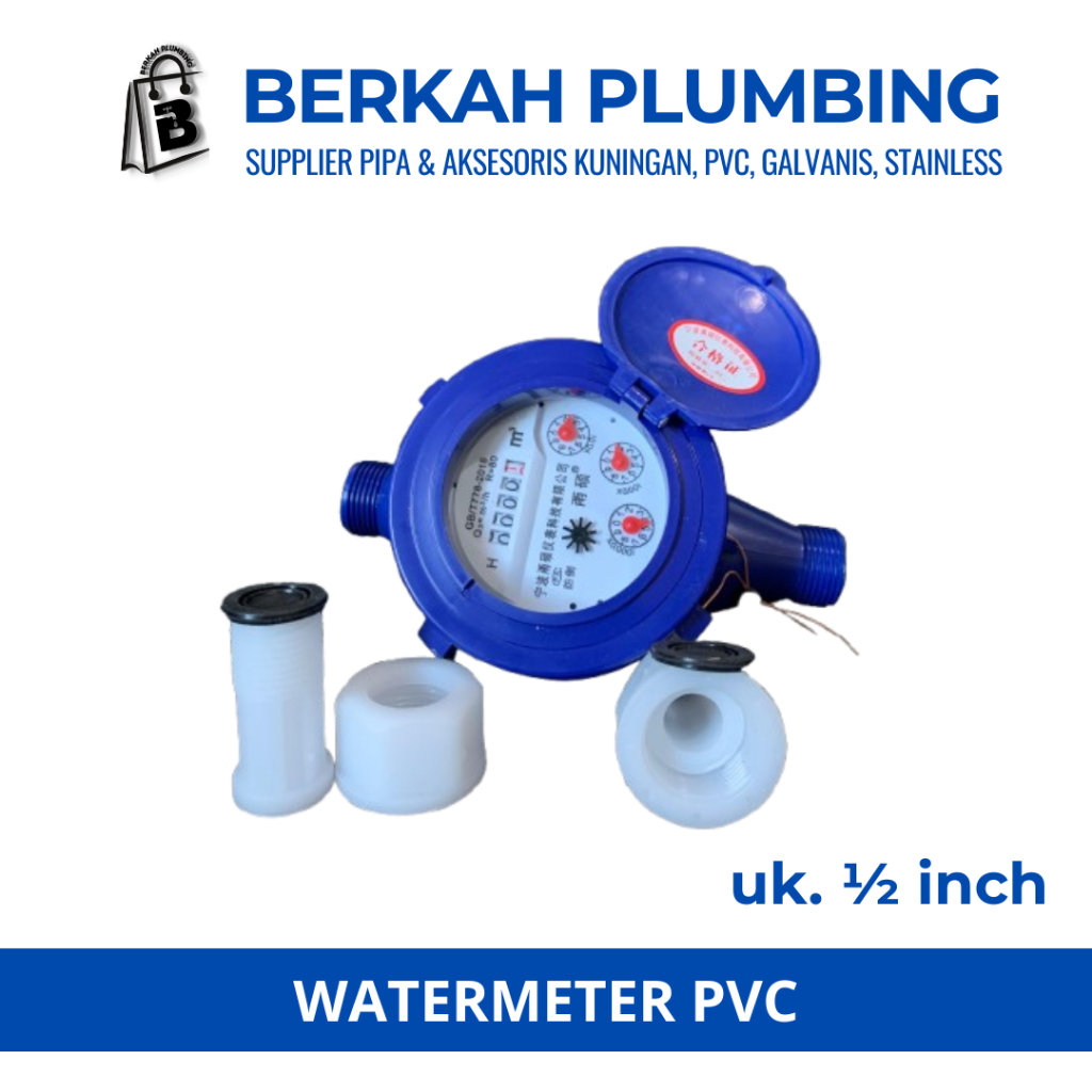 Jual Water Meter PVC ukuran 1/2 Inch | Meteran Air PDAM Plastik ...