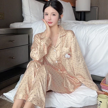 YKL Baju Tidur Wanita Satin Adem Lembut Piyama Setelan Set Cewek