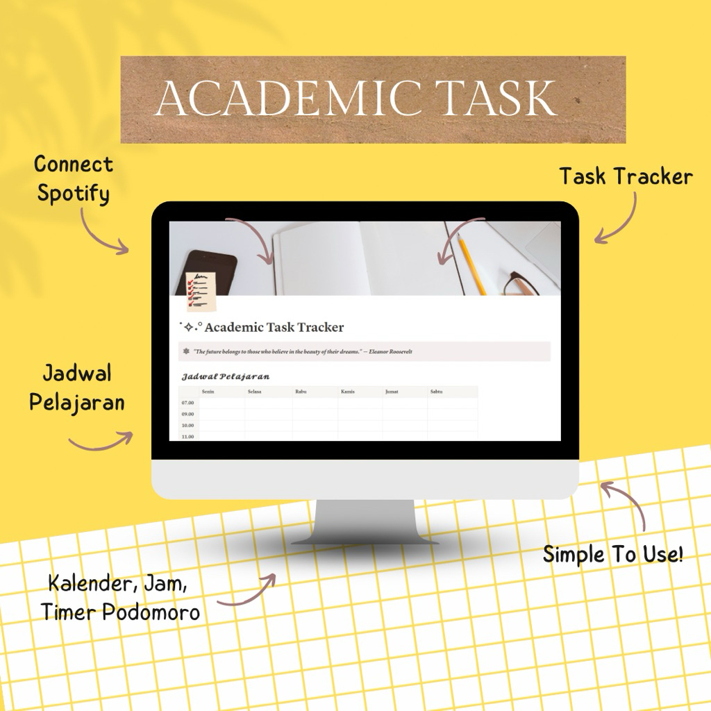 Jual Template Notion Tugas Tracker Siswa SD/SMP/SMA - Dashboard Estetik ...