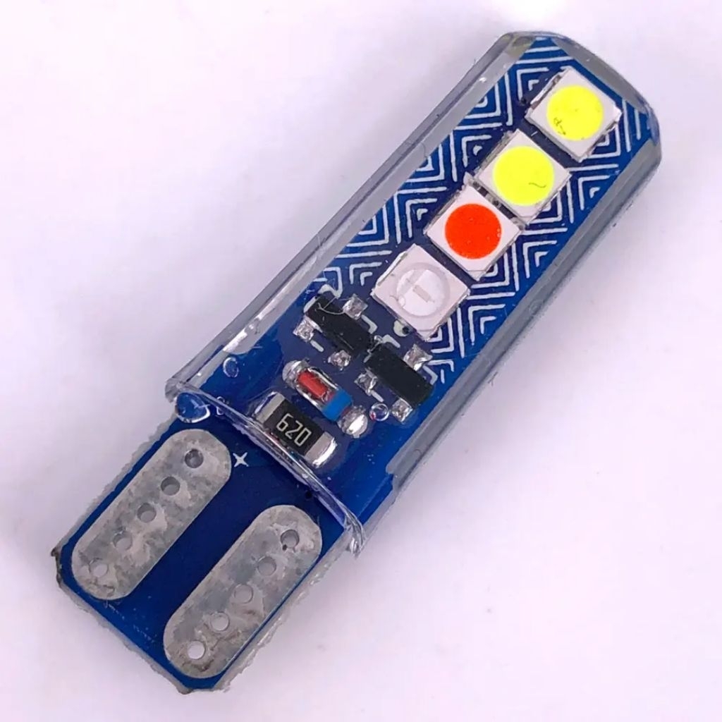 lampu T10 rgb running strobe 12V