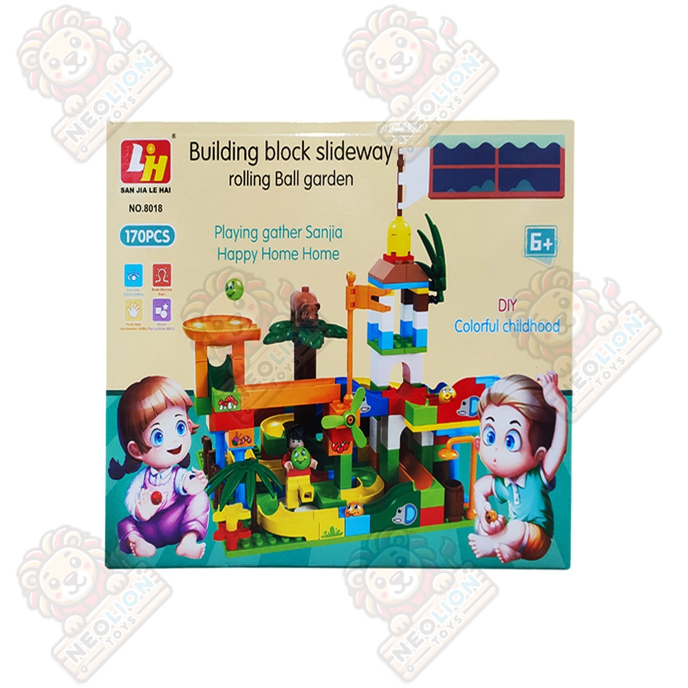 Jual Mainan Anak Building Block Slideway Rolling Ball Garden 8018 ...