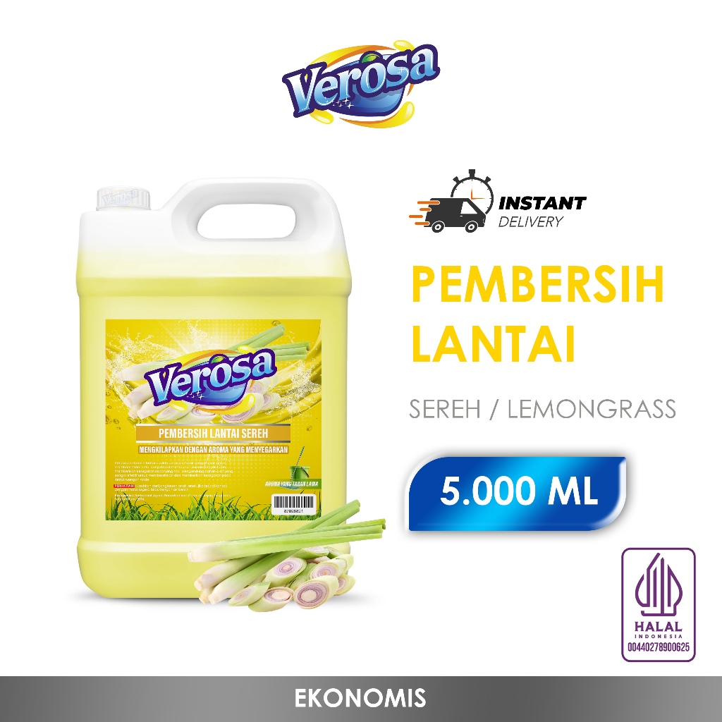 Jual Verosa Pembersih Lantai 5 Liter Sereh Sabun Pel Lantai 5000 ML ...