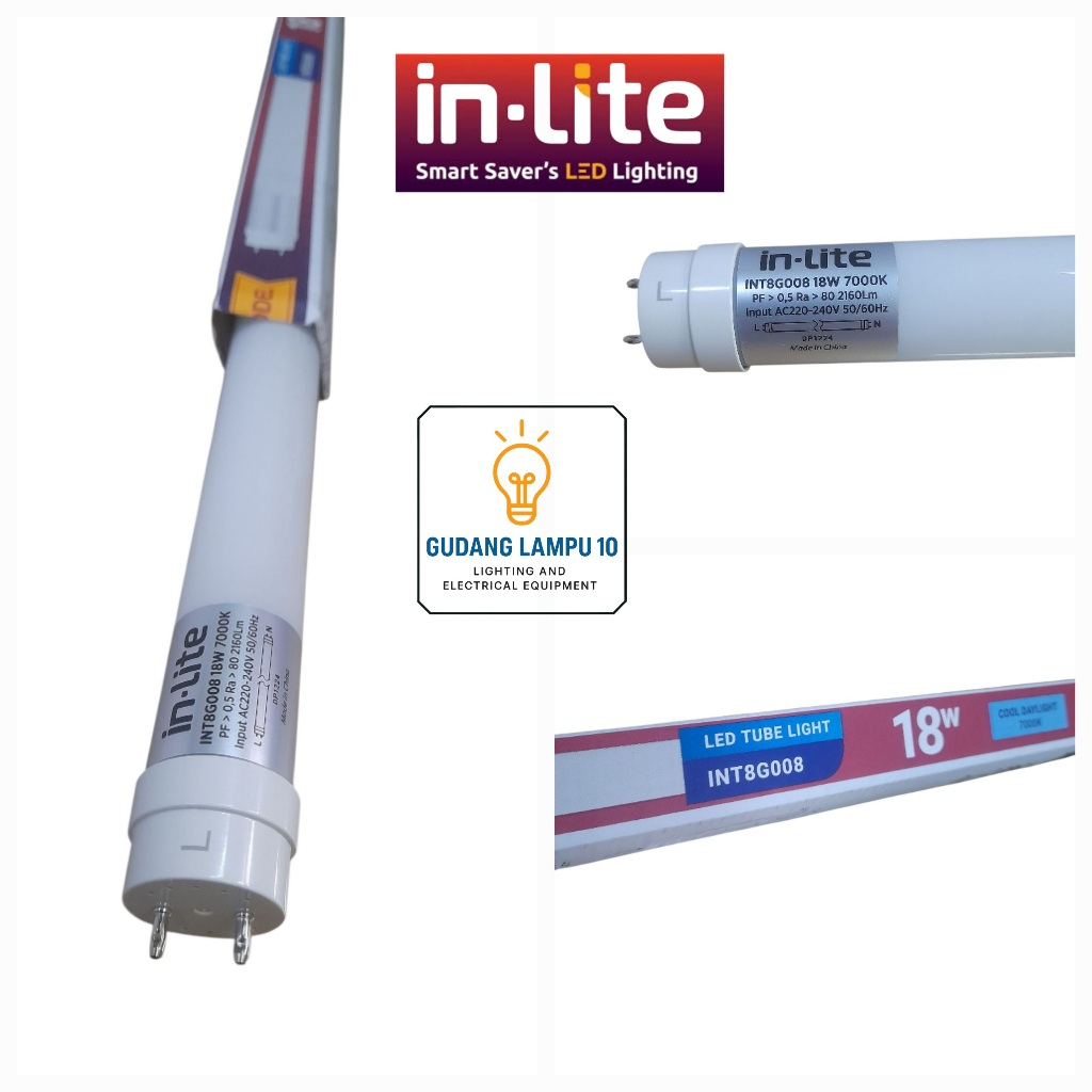 Jual Lampu TL 8 LED In-Lite 18 Watt INT8G008 120 CM | Shopee Indonesia