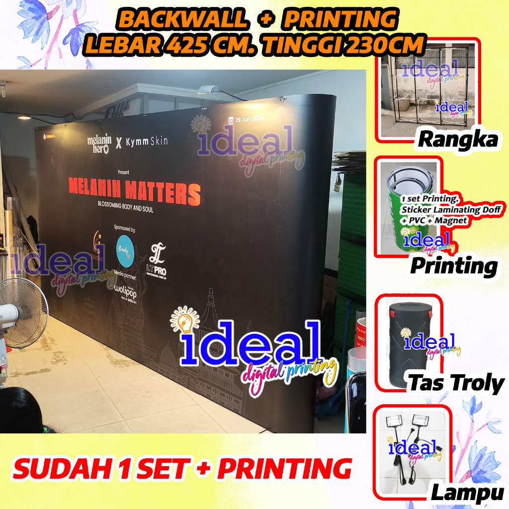 Jual Backwall lebar 425cm Tinggi 230cm Backdrop portable magnetic ...