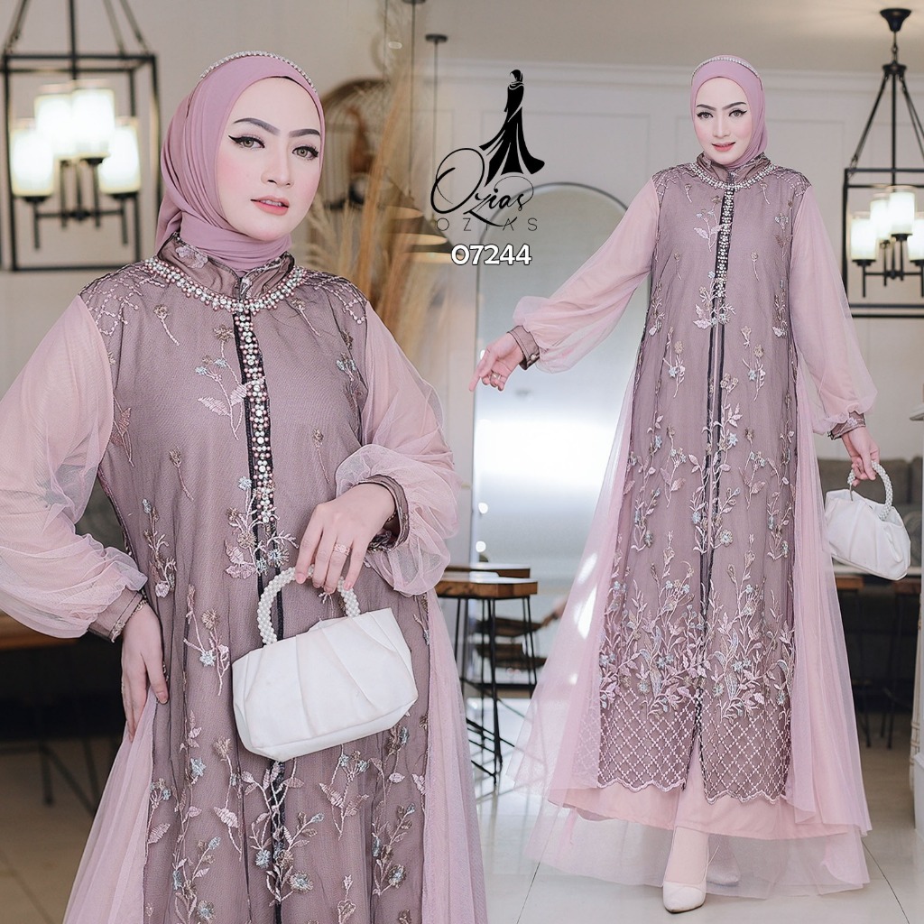 Jual GAMIS OZIAS TILE 07244 LD 105 I Gamis Kondangan Cantik I Gamis ...
