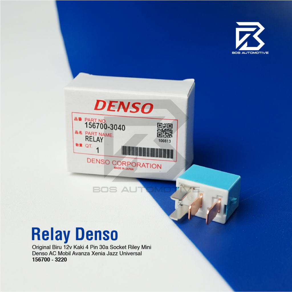 Jual Relay DENSO Original Biru 12v Kaki 4 Pin 30a Socket Riley Mini ...