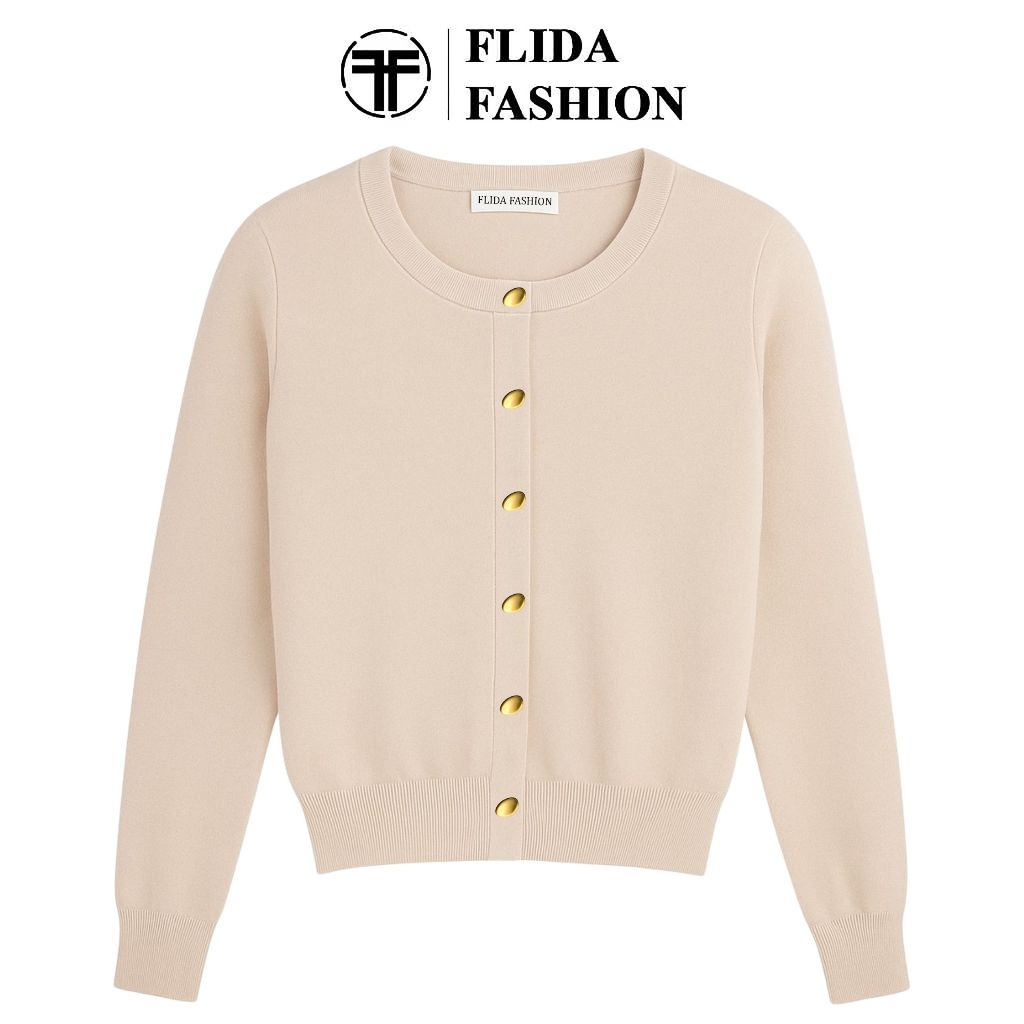 Jual FLIDA FASHION Cardigan Rajut Wanita kancing unik gold lengan ...