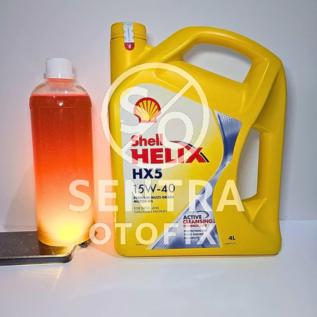OLI SHELL HELIX HX5 OLI MESIN MOBIL BENSIN DIESEL 15W-40 4L 4 LITER ORIGINAL ASLI
