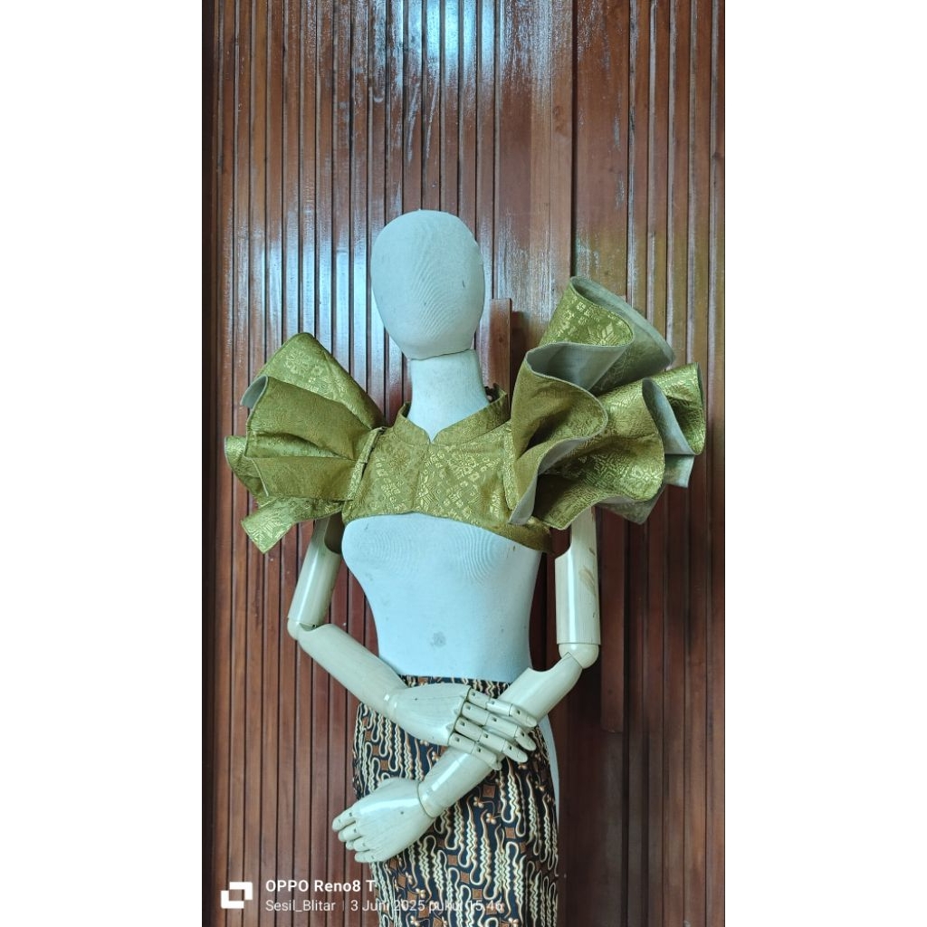 Jual PEPLUM BUNDA BERKERAH KARNAVAL SONGKET BISA REQUEST WARNA CRENOLIN ...