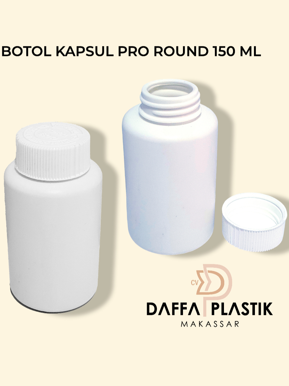 Jual Botol Kapsul PRO ROUND 150ml HDPE Premium - Botol Obat Vitamin ...
