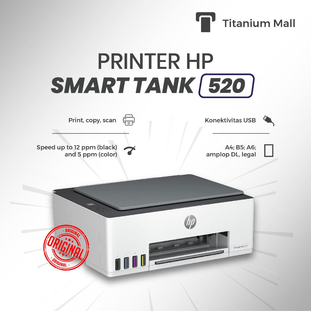 Jual Printer Hp Smart Tank 520 Printer Low Cost - Print Scan Copy ...
