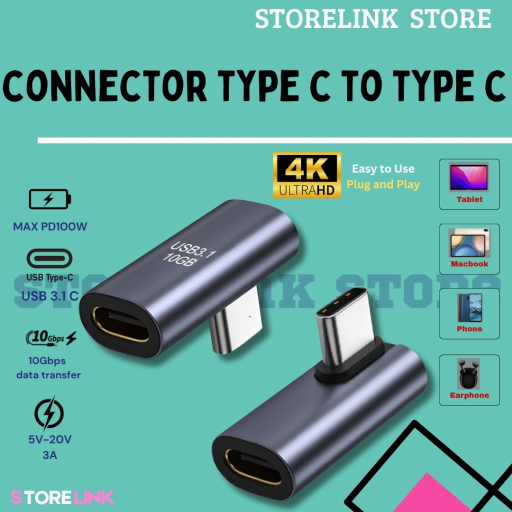 Jual OTG Connector TYPE C TO TYPE C 4K Adapter Converter Fast Data ...