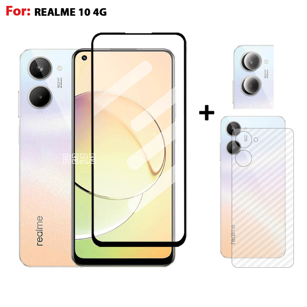 Jual Paket 3in1 Tempered Glass Layar Realme 10 4G Free Anti Gores ...